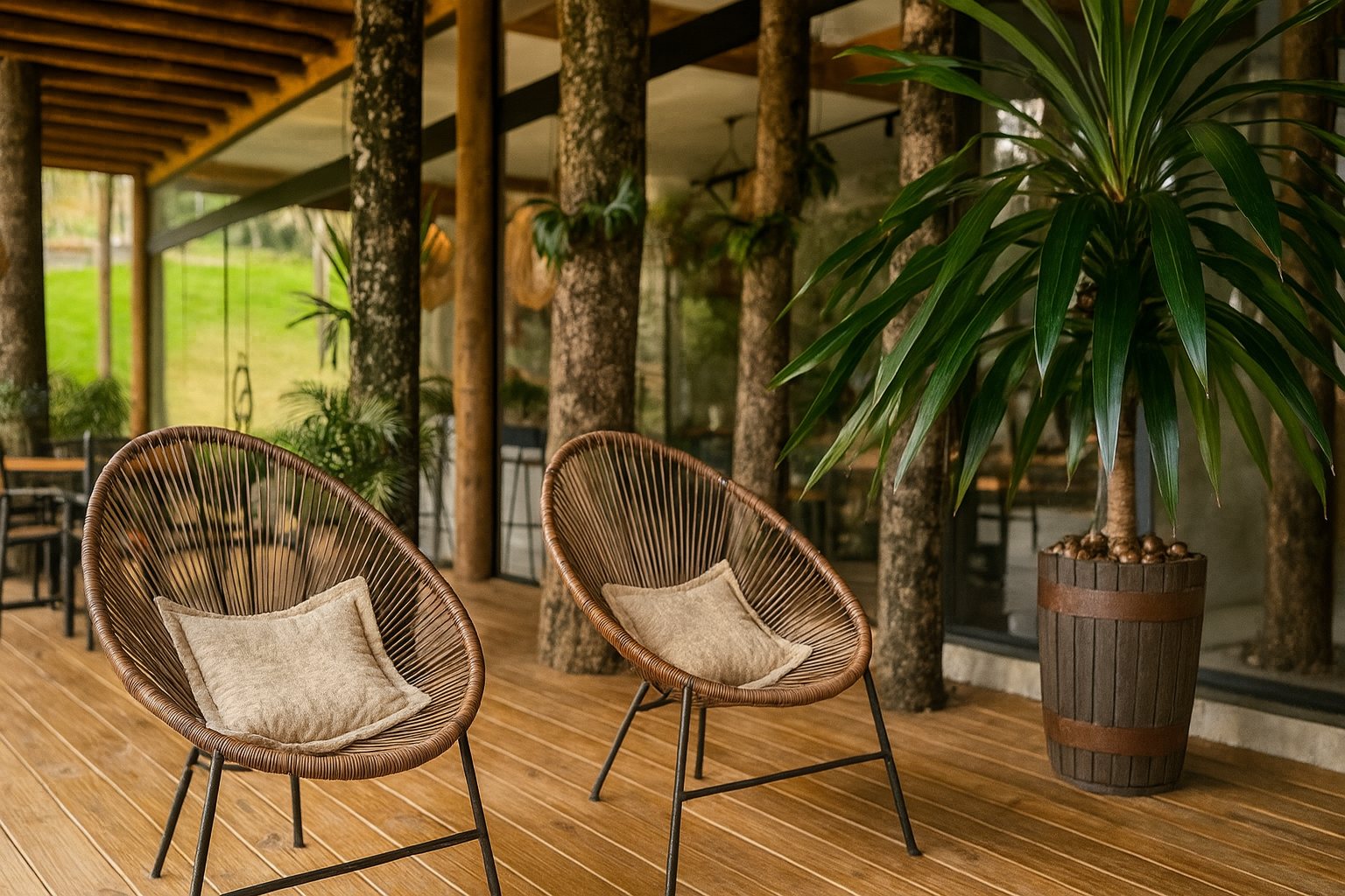 Deck de descanso da Casa Bem Bahia